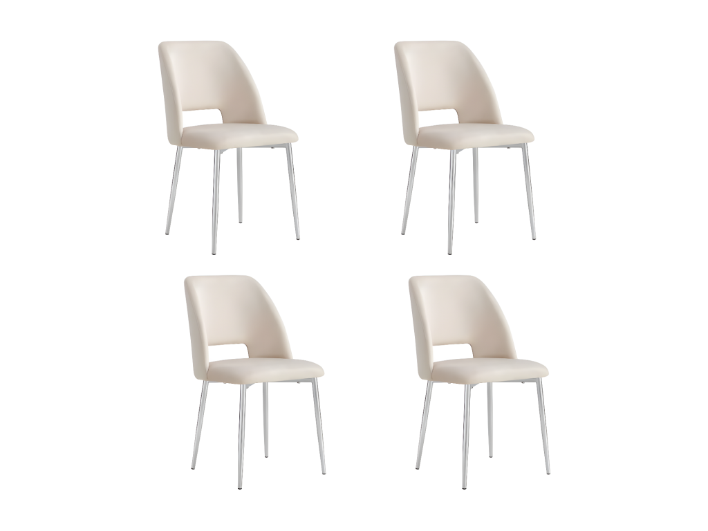 Set of 4 Boisona chairs in Beige Velvet APXV69588