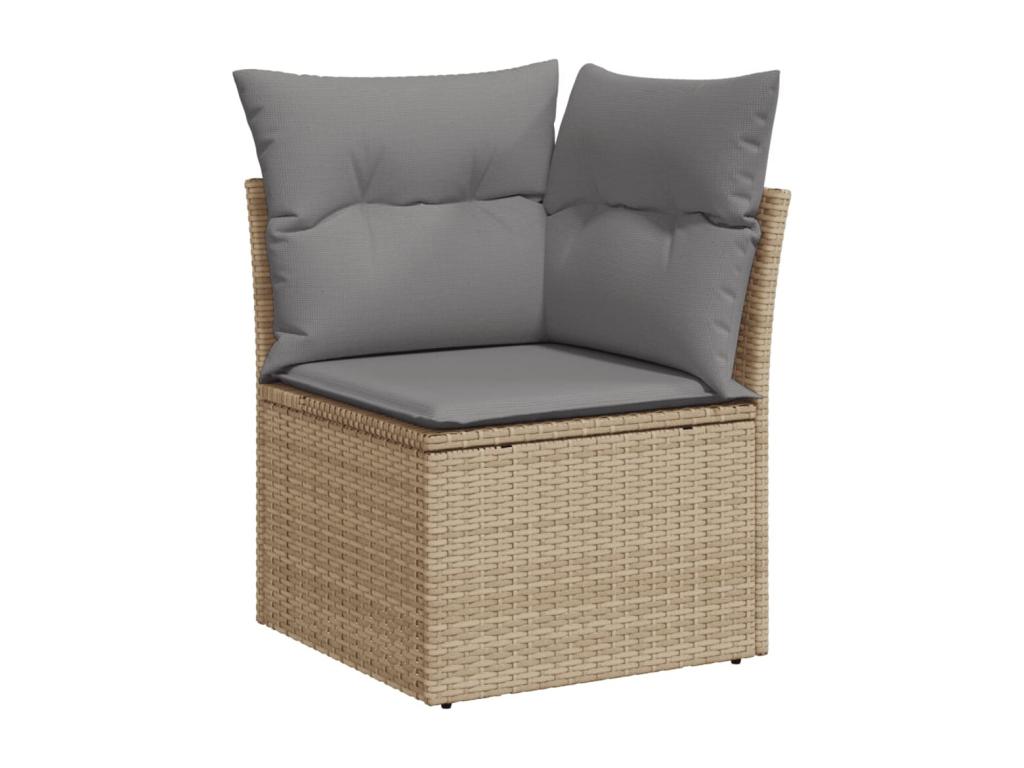 9-piece beige resin wicker garden furniture set with cushions CYDX13346
