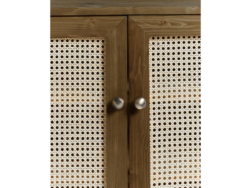 Shoe cabinet with rattan doors in brown, 120 cm, HAYDÉ IETN66196
