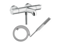 Boisona 1001CL thermostatic bath mixer pack, Designflex flexible hose, Boisona chrome shower head XXOK99145