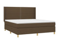 Upholstered bed base with mattress and LED lighting, dark brown, 160x200 cm, fabric LKCQ74911