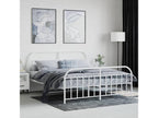 Metal bed frame without mattress and white bed legs 160x200 cm TJBL28834