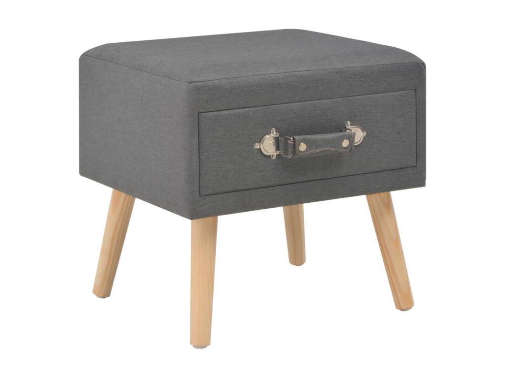 Bedside tables, 2 pcs, Dark Grey, 40x35x40 cm, Fabric, MPLY49713