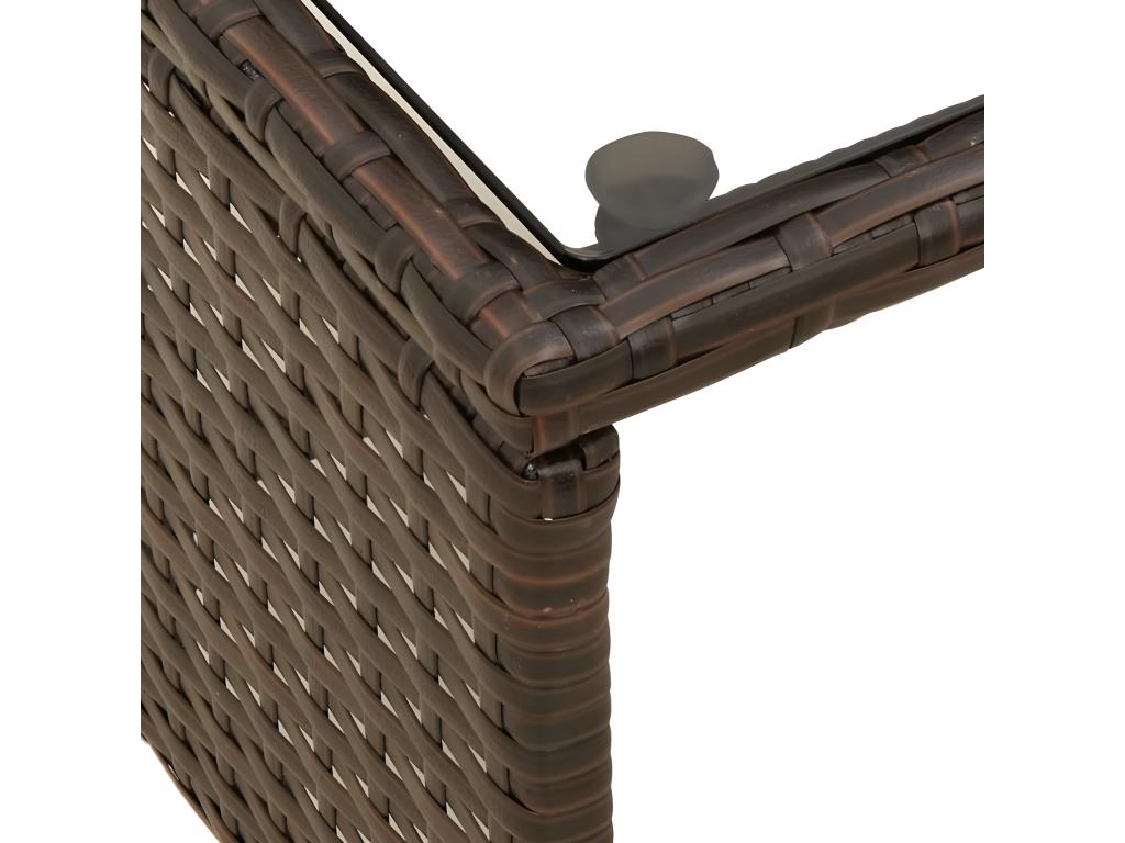 Brown L-shaped garden sofa with table and cushions XLSE09292