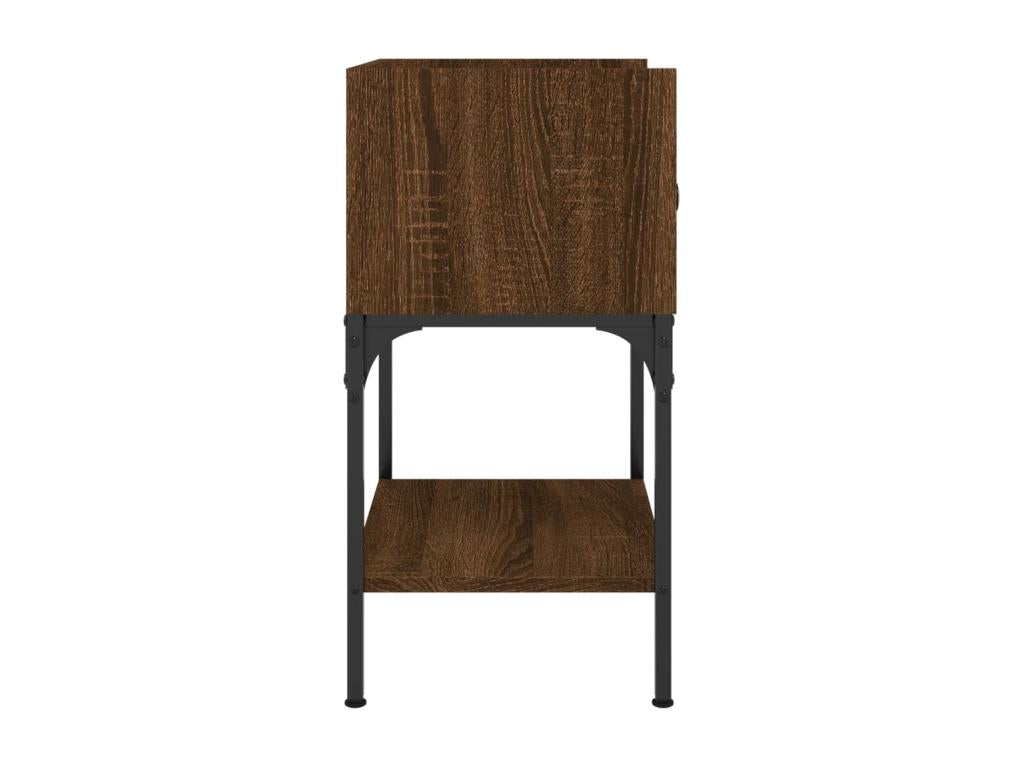 2-piece bedside tables, brown oak, 40.5x31x60cm, engineered wood, ICUH61917