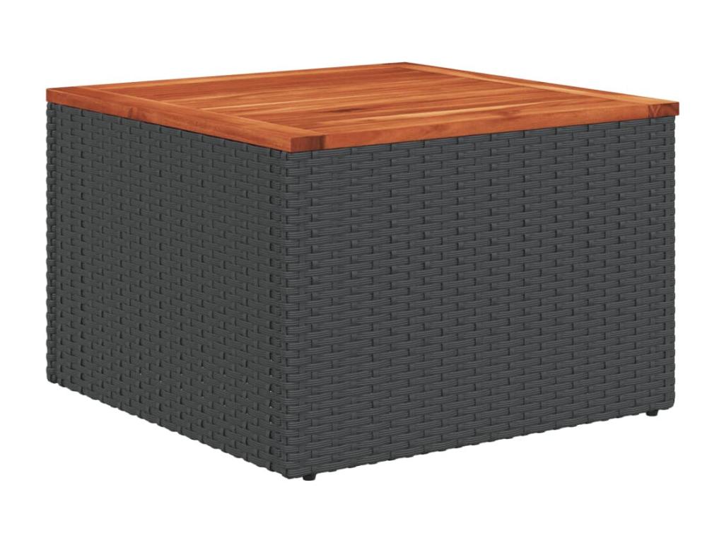 11-piece garden furniture set with cushions, black woven resin SRNM78465