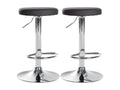 Set of 2 Bar Stools - Faux Leather / Metal - Black - Ponte JHSI41477