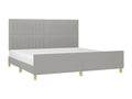 Light grey bed frame without mattress, 200x200 cm, fabric QPZQ00048