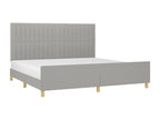 Light grey bed frame without mattress, 200x200 cm, fabric QPZQ00048