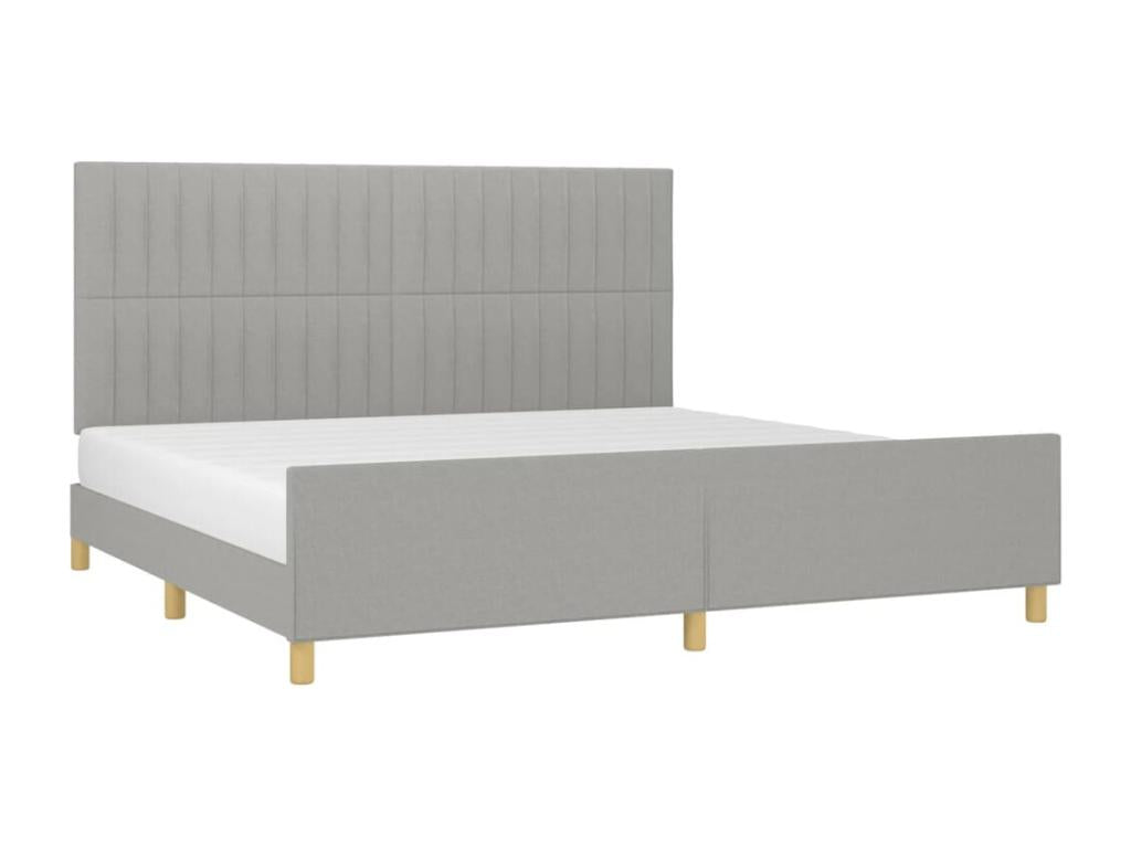 Light grey bed frame without mattress, 200x200 cm, fabric QPZQ00048