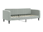 Daybed with pull-out bed and light grey 80x200cm velvet mattress BQVL52521