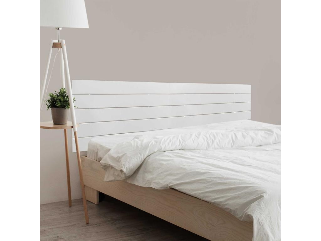 Nobellea Recycled MDF Double Pallet Style Horizontal Headboard 220x46cm for 220cm Beds - White Wood JPZM40067