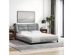 Bed with light grey mattress 160x200 cm fabric PFFT90433