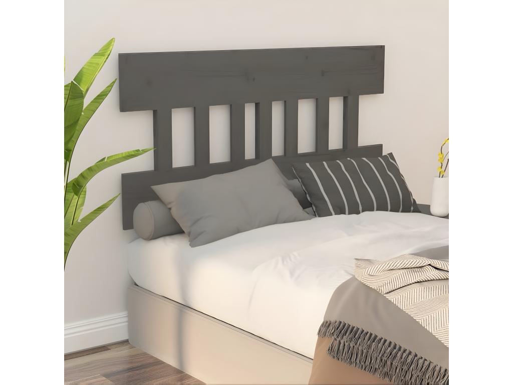 Grey Headboard 138.5x3x81 cm Solid Pine Wood BBVF08351