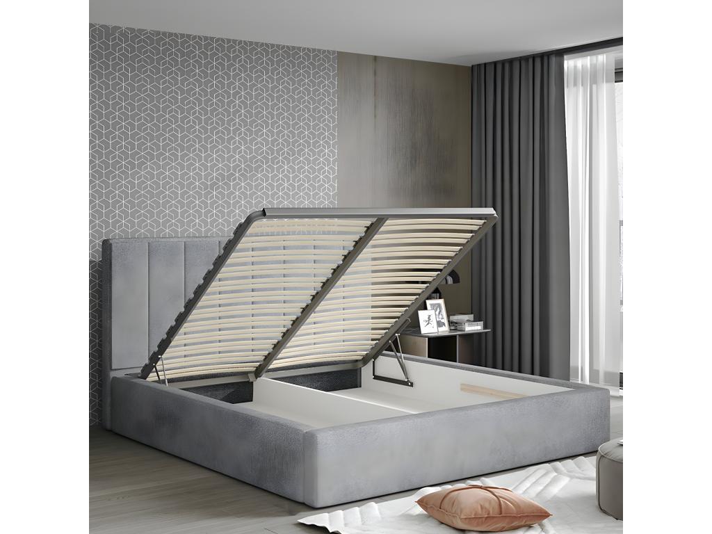 Nobellea Grey 160x200 Storage Bed with Included Slatted Base DTVX46126