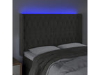 LED Headboard, Dark Grey, 147x16x118/128 cm, Velvet, BFWF77235