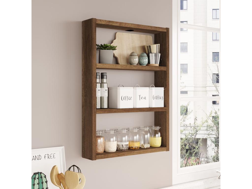 Nobellea Modern 3-Tier Wall Shelf, Dark Oak Effect CVLU93520