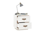 White bedside table 40x34x45 cm Solid pine wood GZKW07740