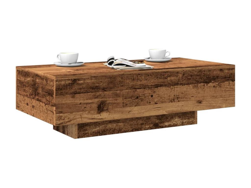 Coffee table in aged wood, 100x49.5x31 cm, engineered wood, PICO10861