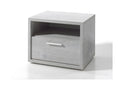 Bedside table for baby and child's room with drawer and niche, Boisona collection, grey wood effect color, SNJQ95196