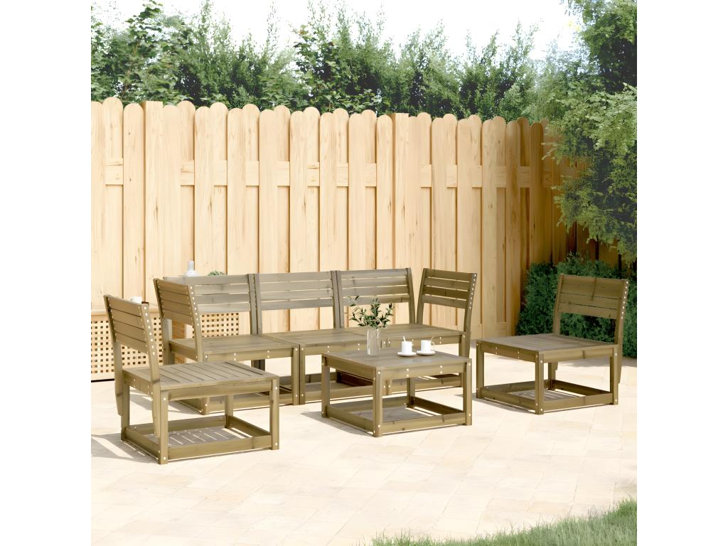 5-piece garden furniture set, impregnated pine wood HEQI78946