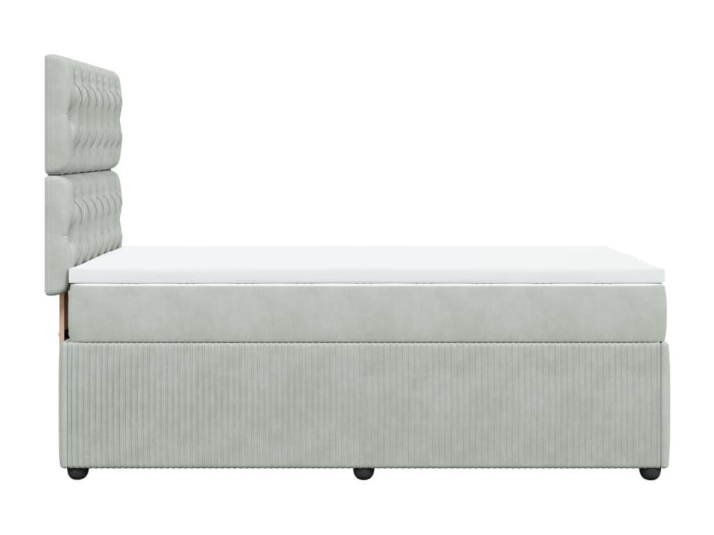 Nobellea bed base and mattress, light grey, 80x200 cm, velvet, LXCF89164