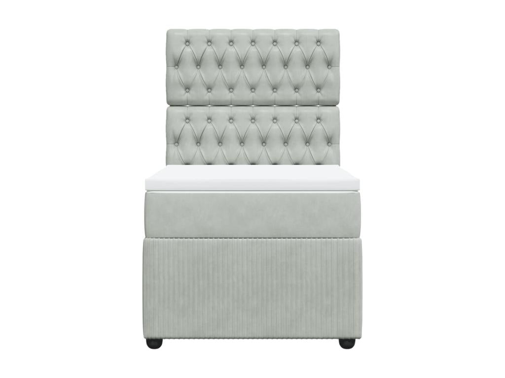 Nobellea bed base and mattress, light grey, 80x200 cm, velvet, LXCF89164