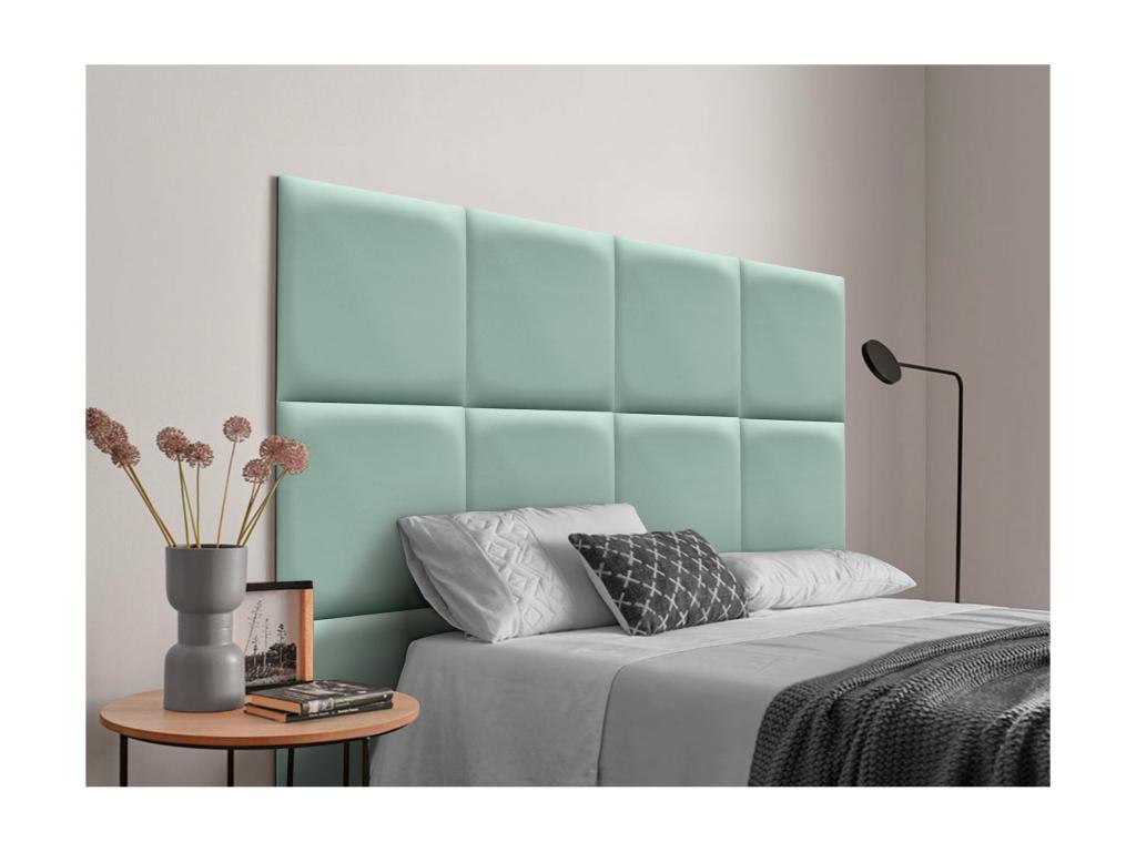 Nobellea Upholstered Headboard in High-Quality Faux Leather, with Interchangeable Self-Adhesive Panels, Green, 180 cm, SNHM47482