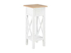 Side table White 27x27x65.5 cm Wood LVCB78349