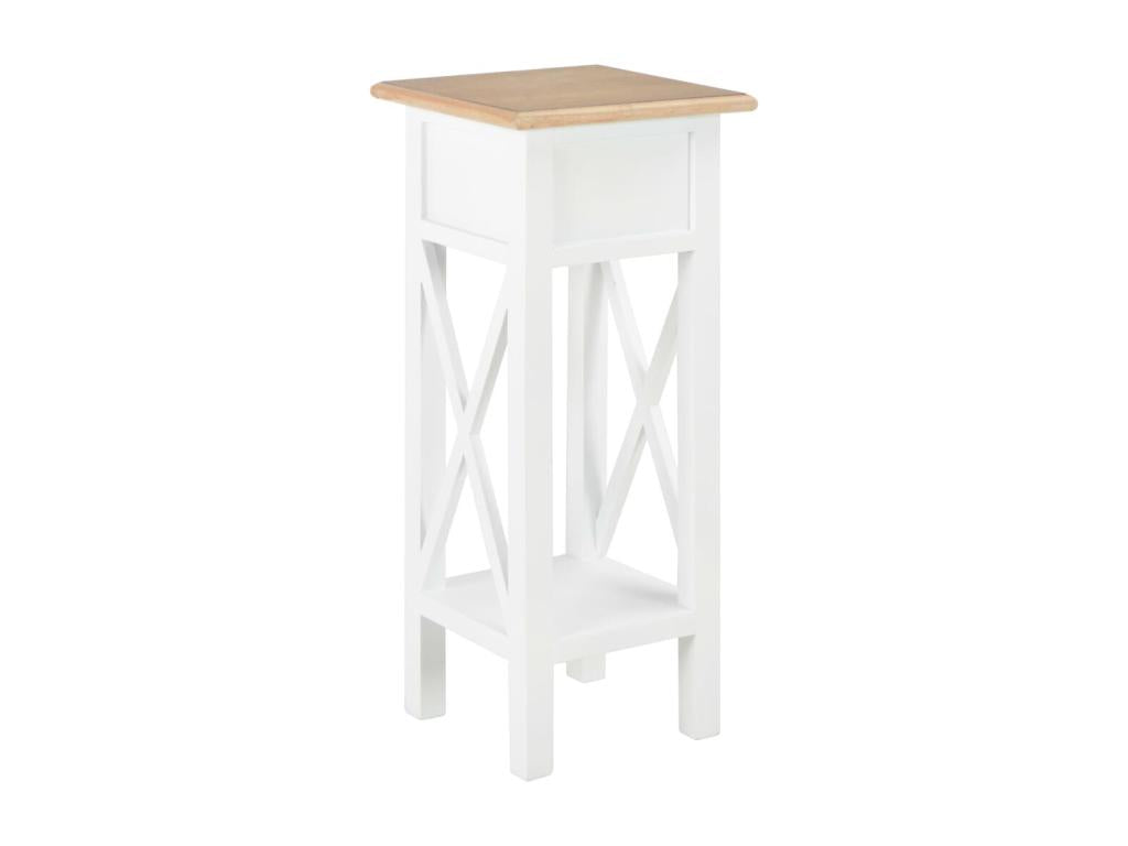 Side table White 27x27x65.5 cm Wood LVCB78349