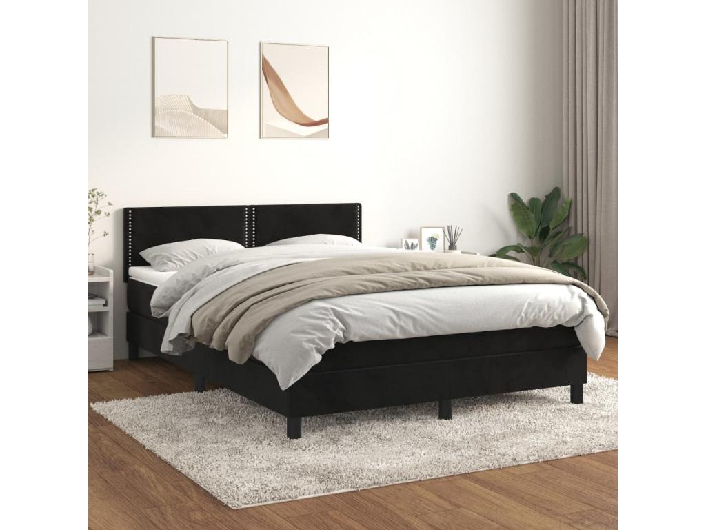 Nobellea bed base with black 140x200 velvet mattress NMWH00221
