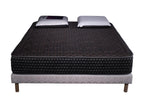 Nobellea Black Memory Foam Mattress Set - 140x190cm and 2 Visco Pillows 60x60cm - White Slatted Base QYZS04864
