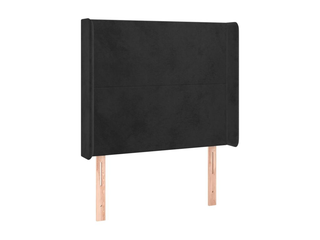 Black LED Headboard 93x16x118/128 cm Velvet ZAMA71197