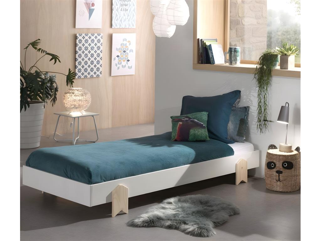 Boisona Children's Wooden Bed 90x200cm White GMLM61572