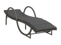 Set of 2 sun loungers with grey woven resin cushions BAUT99959