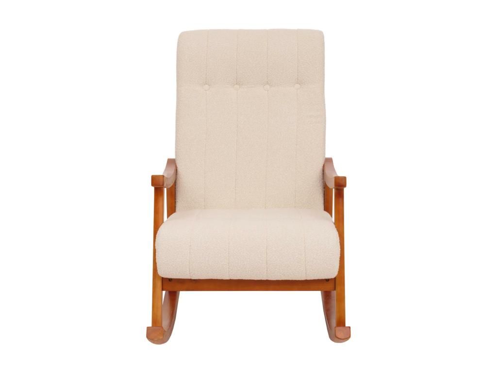 Nobellea-K10 cream rocking chair with walnut-effect frame VTBH97516