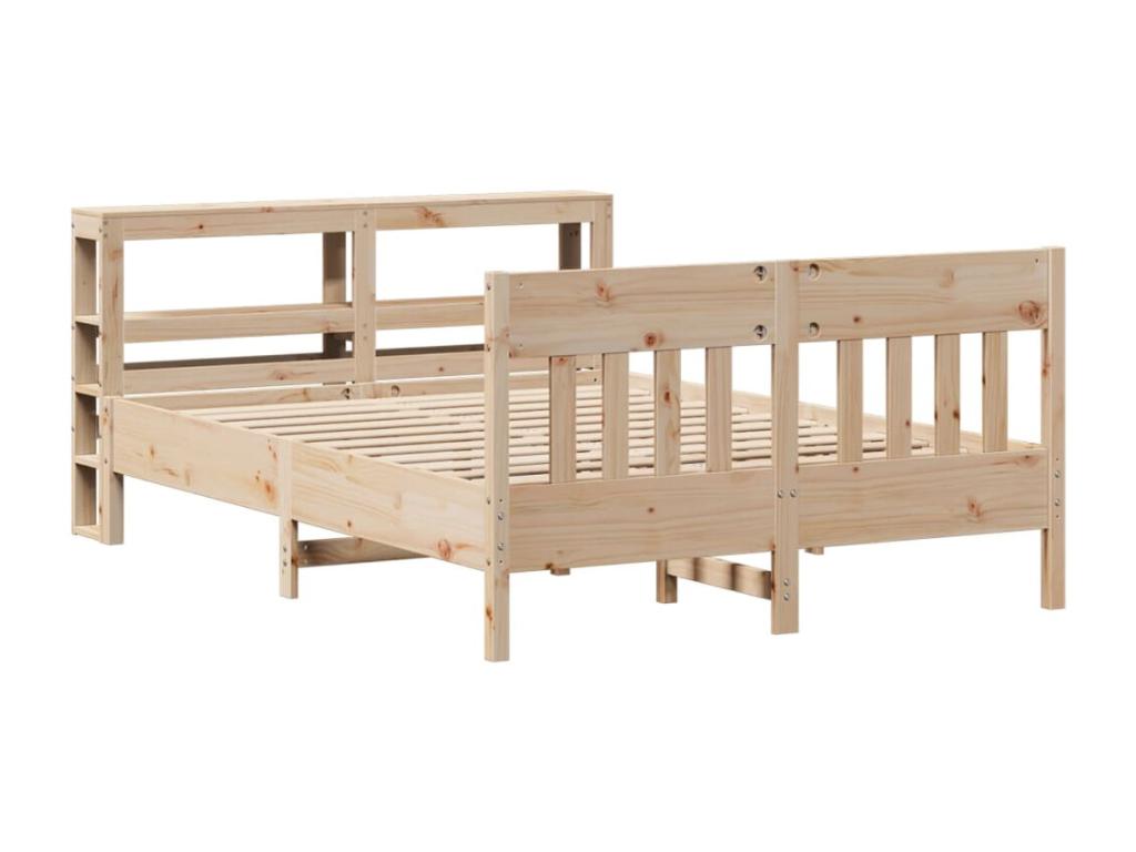 Bed frame without mattress 120x200 cm solid pine wood ZNXL84196