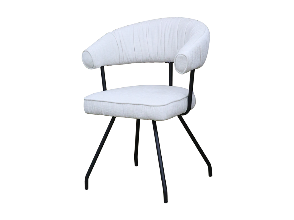 Chair - cream white woven fabric - Nobellea WKNM44587
