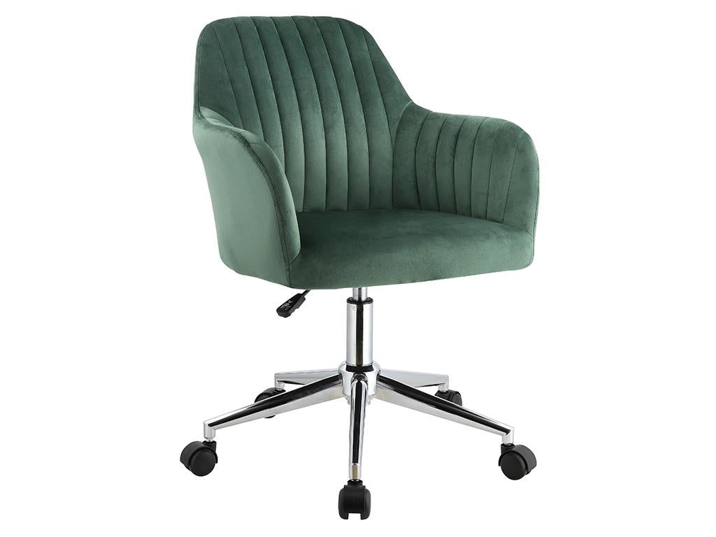Office chair - Velvet - Green - Adjustable height - Nobellea VUEU34965