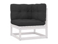 12-piece garden furniture set with cushions, white, solid pine wood, EKKS72669