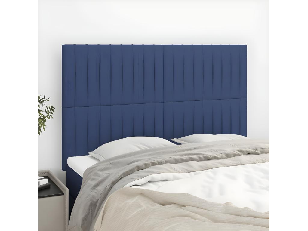 4-piece headboard set, blue, 72x5x78/88 cm, fabric KQSJ73062