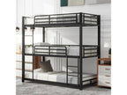 90x200cm Metal Bed Frame with Bunk Beds for Children, Teenagers and Adults, Black VYUN02309