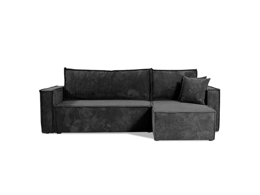Nobellea 3-seater reversible corner sofa bed in grey corduroy OCZT35059