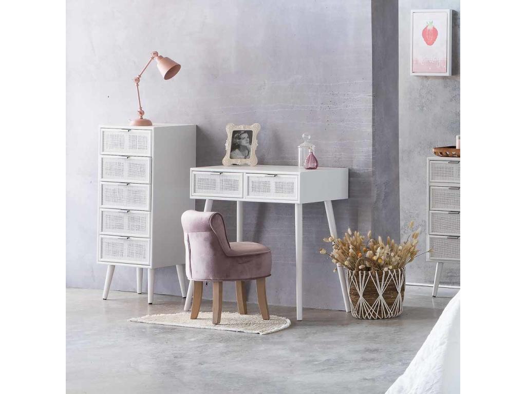 Wooden console table with white trellis, 80x42x79h VBFU71283