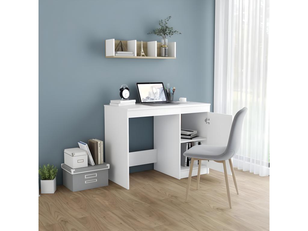White Desk 100x50x76 cm Engineered Wood RURP05424