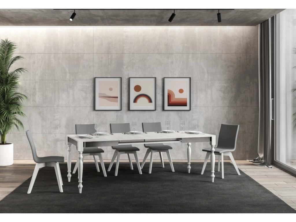 Extendable table for 6 to 10 people, L 120 to 224cm, walnut wood, Nobellea QOBI90923