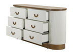 White and brown wooden chest of drawers 152x40x77 cm MVLP64166