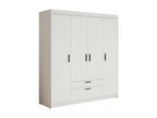 Nobellea 107 White Wardrobe 191x176x53cm Wardrobe Doors With Hinges OXMF96517