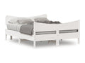 Bed frame with white headboard, 135x190 cm, solid pine wood, ALIW32873