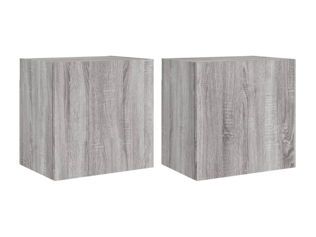 Nobellea 2-piece wall-mounted TV unit, grey, 40.5x30x40cm, engineered wood, QPDV07066